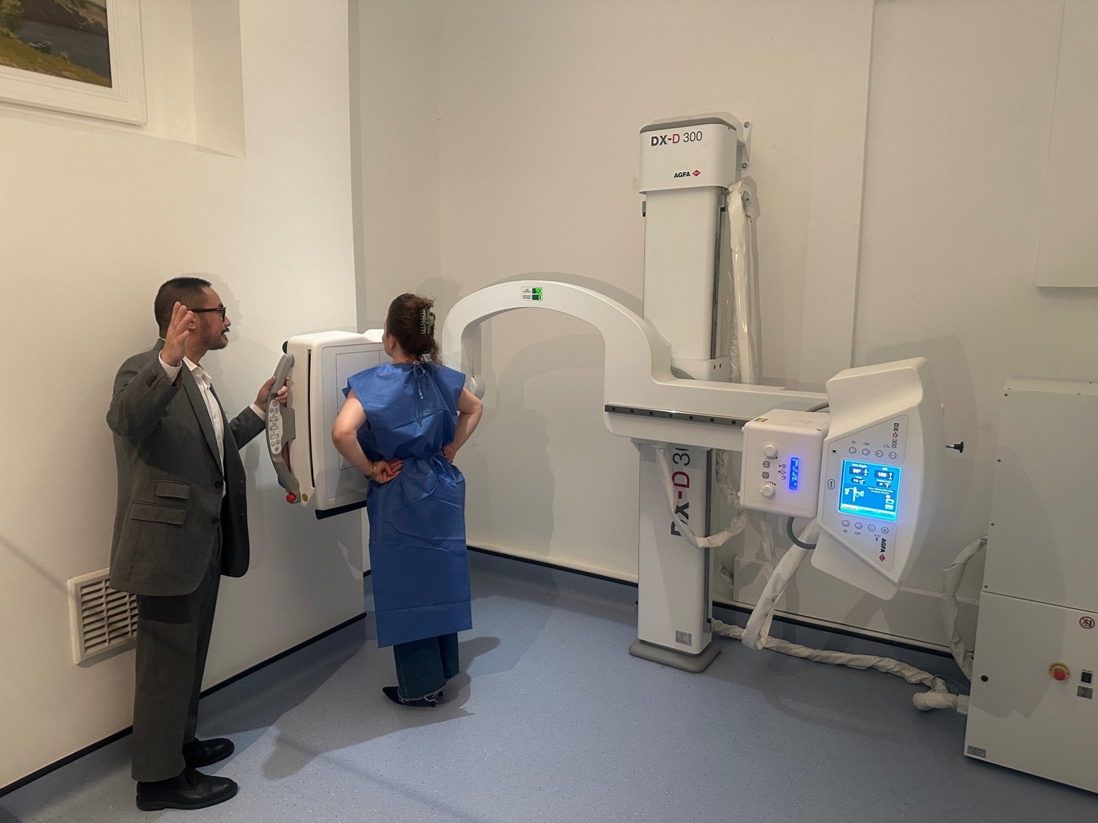 Patient being positioned for an X-ray at Knightsbridge Doctors